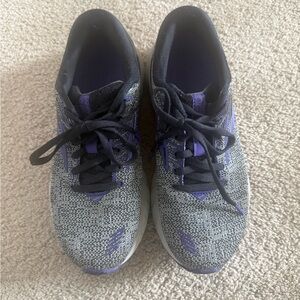 Brooks Adrenaline Gray and Purple Athletic Sneakers